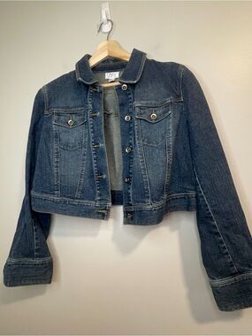 LOFT Indigo Cropped Denim Jacket - Blue